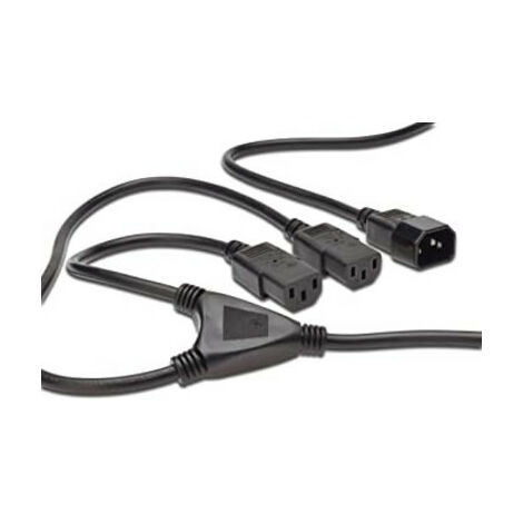 Cable Alimentación Iec C14 Macho  A 2 Iec C13 Hembra 1,7m Ak-440400-017-s