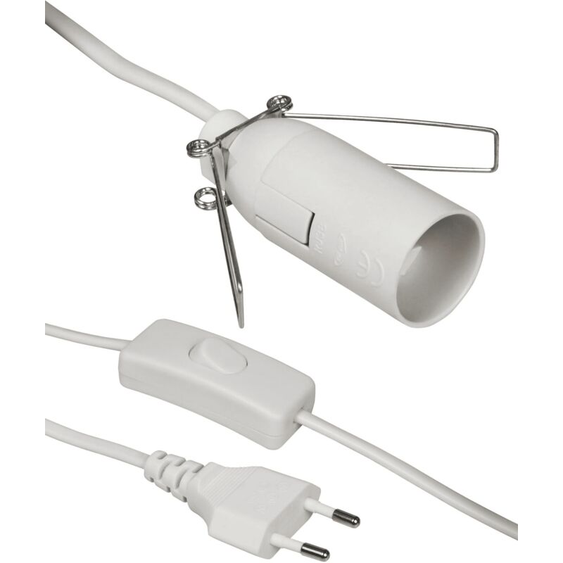 

Cable alimentacion portalamparas E14 con interruptor 1.5 M Blanco