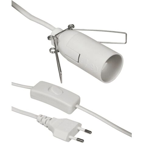 Cable alimentacion portalamparas E14 con interruptor 1.5 M Blanco