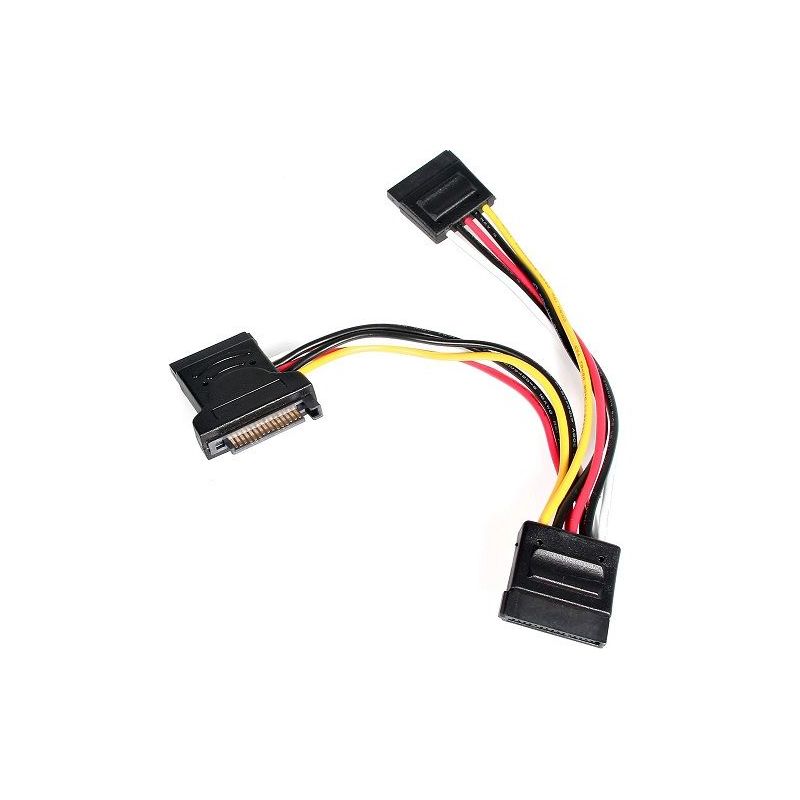 

Cable alimentacion SATA macho Molex a 2 x SATA 15P-H 0.20 M Negro