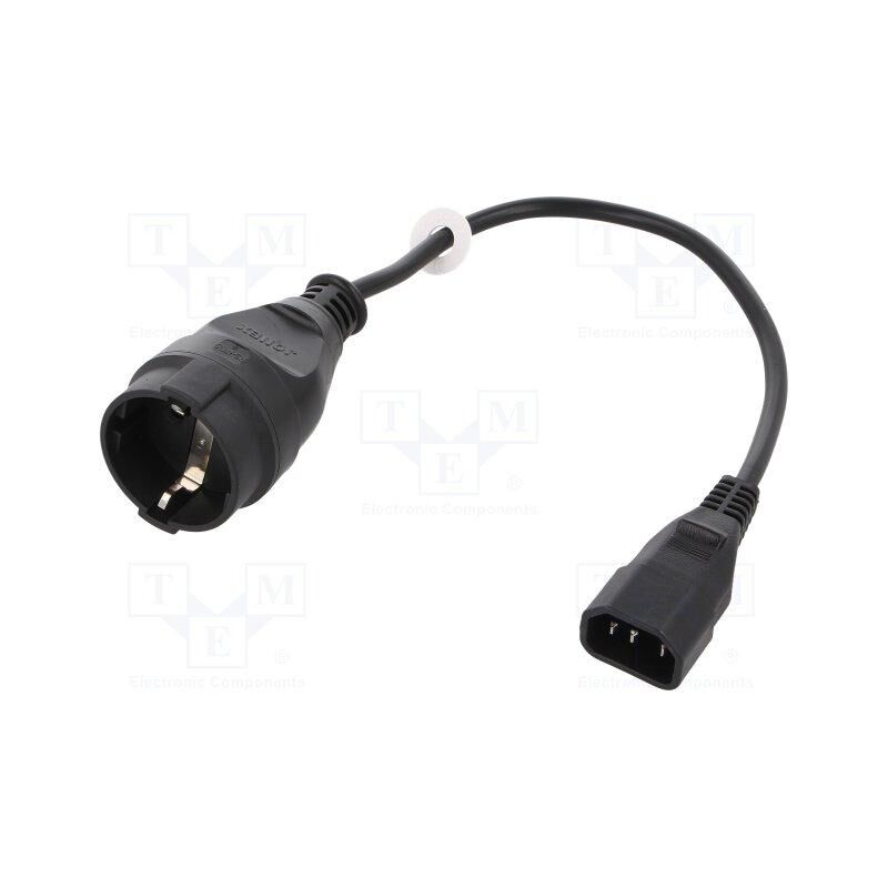 

Cable Alimentacion SCHUKO Hembra A C14 Macho Longitud 0,3m