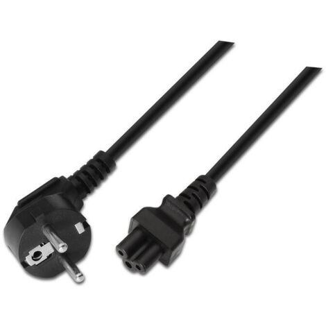 CABLE ALIMENTACION TREBOL CEE7 ACODADO M-C5H NEGRO 1.5M AISENS A132-0172