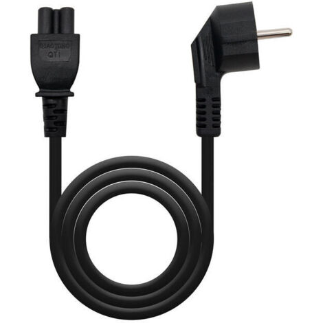 Cable Alimentación Trébol Nanocable 10.22.0302/ Schuko Macho - C5 Hembra/ 1.5m/ Negro