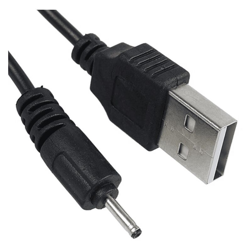 

Cable alimentacion USB 2.0 a 2.0 mm x 0.6 mm DC 0.8 M Negro
