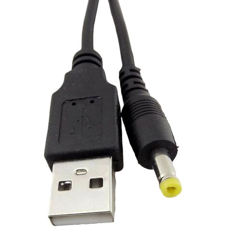 Cable alimentacion USB 2.0 a 4.0 mm x 1.7 mm DC 0.8 M Negro