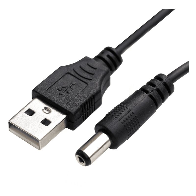 

Cable alimentacion USB 2.0 DC 5.5 mm x 2.5 mm 0.8 M Negro