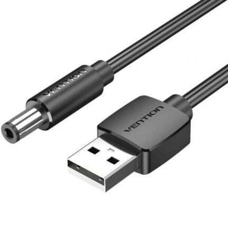 Cable Alimentación Vention CEYBD/ USB-A Macho - DC 5.5mm Macho/ 50cm/ Negro