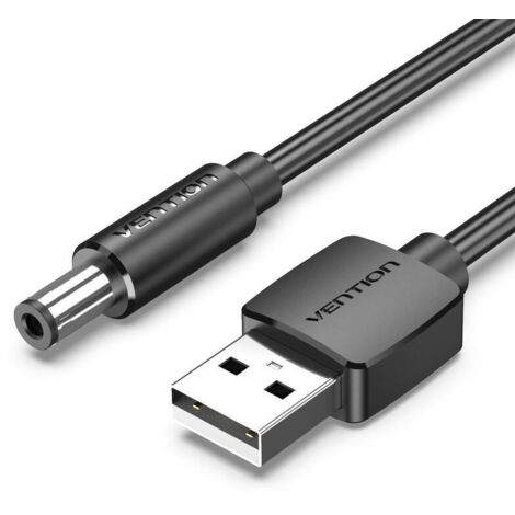 Cable Alimentación Vention CEYBF/ USB-A Macho - DC 5.5mm Macho/ 1m/ Negro