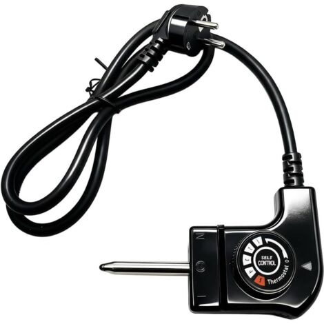 Câble Alimentation avec Thermostat Réglable pour Plancha Électrique Extérieur et Pierrade, Cordon Prise de Remplacement Universel 1M, Contrôle de Température Précis pour Grill et Appareils de Cuisson