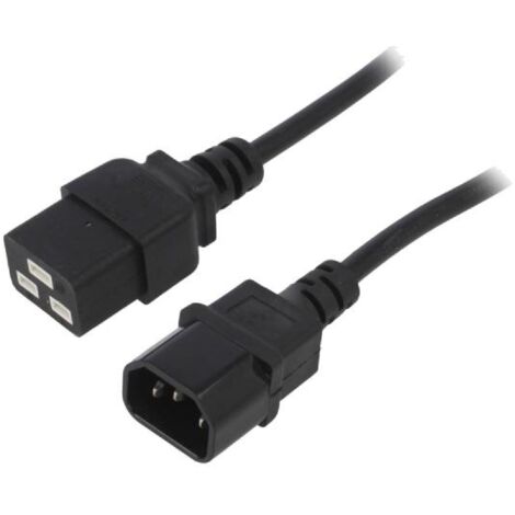 Cable alimentation C14 male vers C19 femelle 1.8m