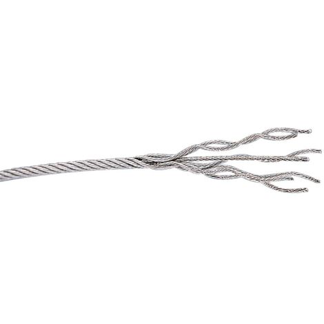 Câble âme métallique type aviation 7 torons 7 fils, acier galvanisé, diamètre 2 mm, rouleau de 25 m