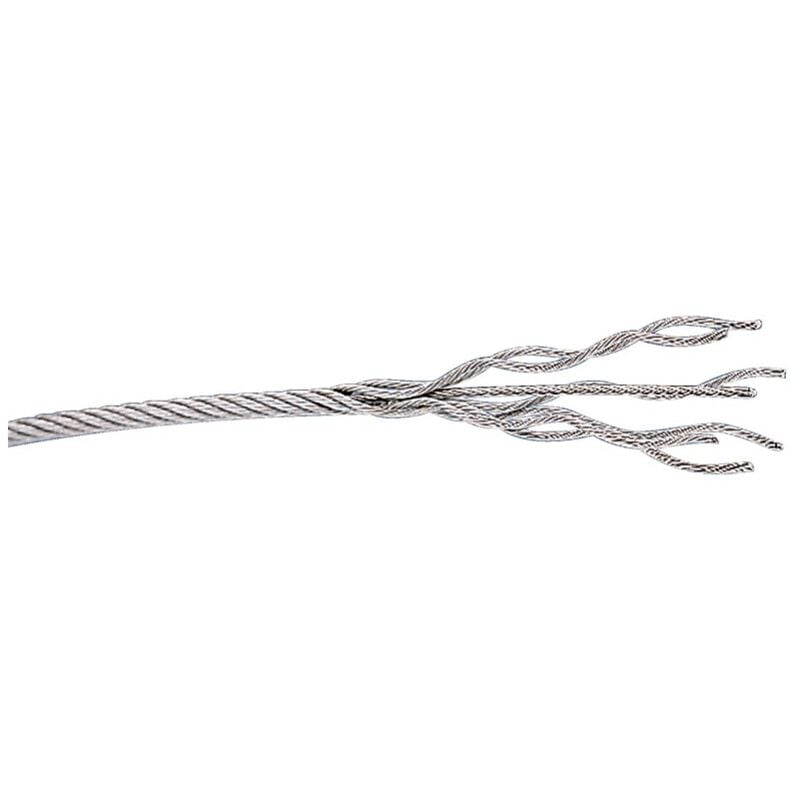 Câble âme métallique type aviation 7 torons 7 fils, acier galvanisé, diamètre 4 mm, rouleau de 100 m