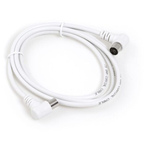 Cable antena conectores acodados 1,5m blanco axil