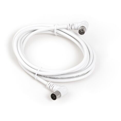 Cable antena conectores acodados 2,5m blanco axil