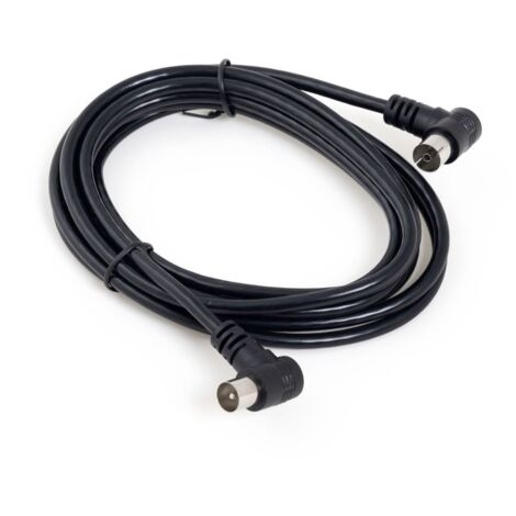 Cable antena conectores acodados 2,5m negro axil