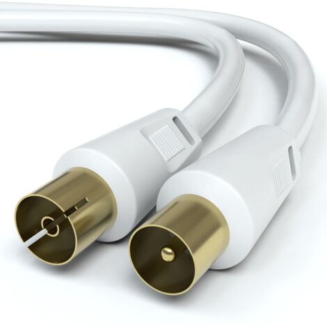 Cable antena de TV de 75 Ohm 10 M Blanco
