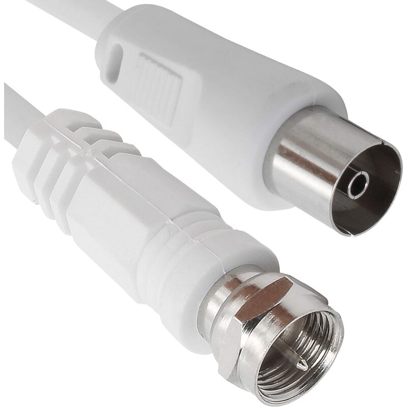 

Cable antena-satelite coaxial hembra - tipo f macho 75 Ohm 1.5 M Blanc