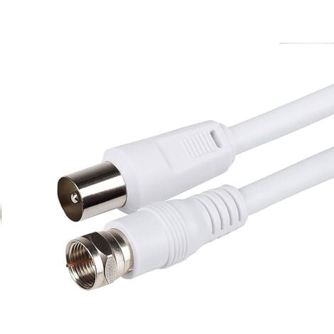 Cable Coaxial Antena TV 75 Ohms (2.5m/Blanco) - Cablematic