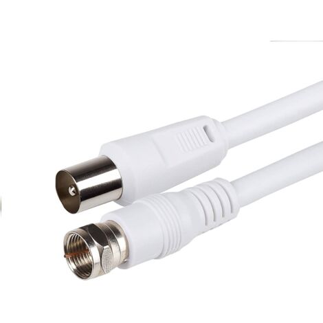 Cable Antena TV Macho A F Macho 2,5m BLANCO