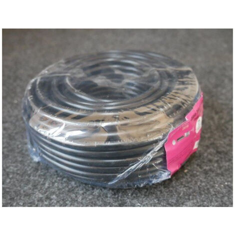 Câble antenne coaxial 25m – Double blindage extérieur classe A – Pour installations TV fiables – Couleur noir - 17PATC