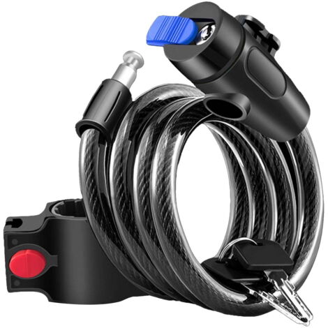 Cable antirrobo de alta resistencia para bicicletas con llave, dispositivo de seguridad antirrobo de acero trenzado, resistente a cortes, apto para bicicletas, patinetes y equipos para exteriores.