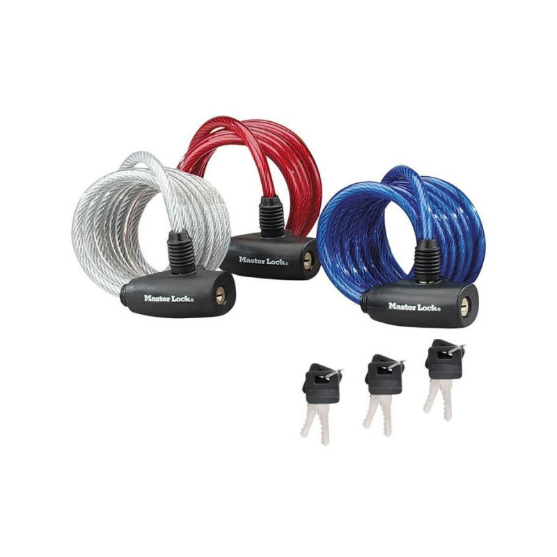 Master Lock - Câble antivol en acier torsadé 8127EURTRI - Bleu