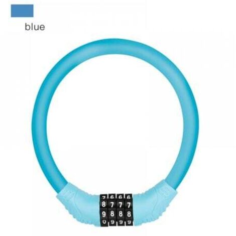 Câble antivol bleu pour vélo, avec code, mini anneau Portable, équipement de cyclisme