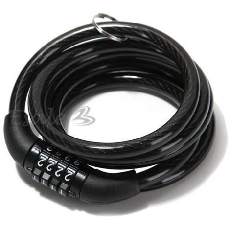 Câble Antivol Cadenas Serrure à Combinaison Spirale pour Vélo VTT Moto - Gris