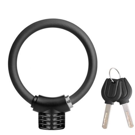 Câble antivol de vélo avec clé, haute sécurité, câble de 12 mm, pour vélo de route et scooter.