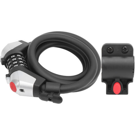 Câble antivol de vélo en acier à code 4 chiffres, 150 cm (59 pouces), accessoires de sécurité pour vélo-AquaForge
