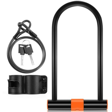 Câble antivol en acier avec support pour vélo de route, VTT, vélo électrique et vélo pliant