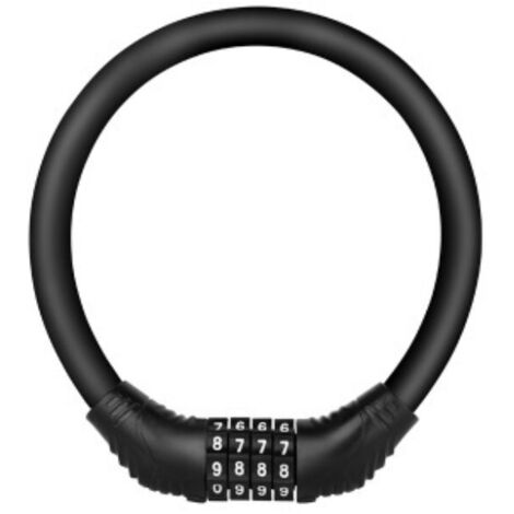 Câble antivol pour vélo avec code Noir
