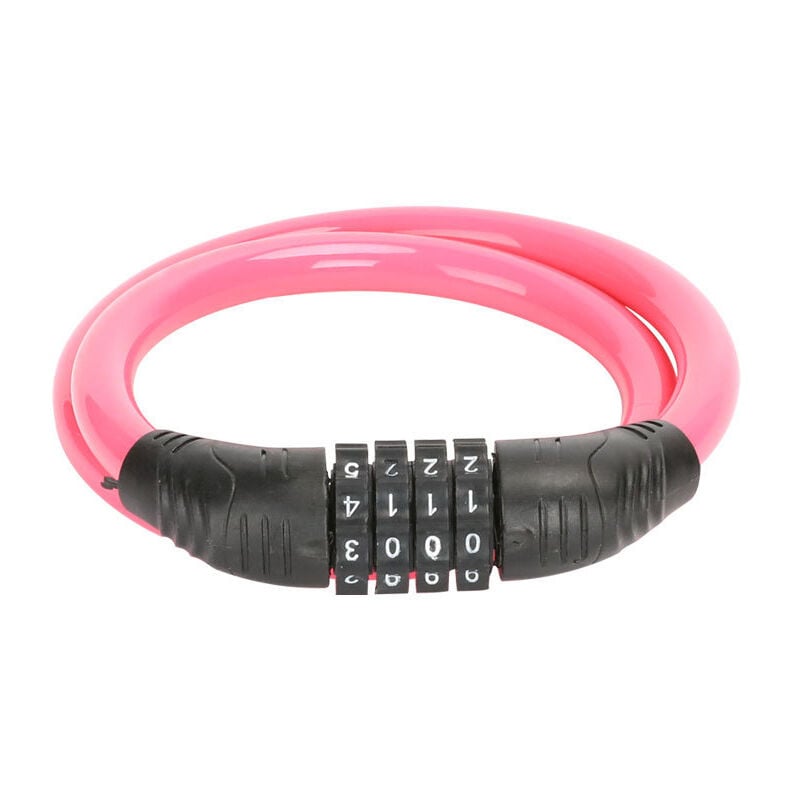 Câble antivol pour vélo, câble antivol pour vélo avec combinaison à 4 chiffres et grande tête de verrouillage, câble antivol pour vélo pour enfants