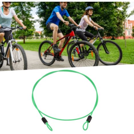 Câble Antivol Vélo et Scooter Double Boucle Acier Renforcé (Vert)