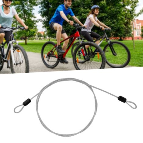 Câble Antivol Vélo et Scooter en Acier Gainé Plastique Argenté
