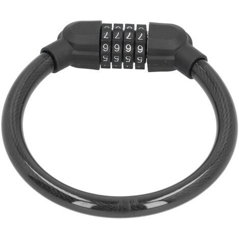 Câble antivol vélo haute sécurité à code 4 chiffres pour cyclisme extérieur noir
