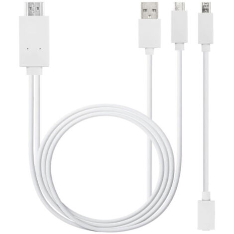 Câble Approx APPC23 Micro-USB 2.0 HDMI Blanc