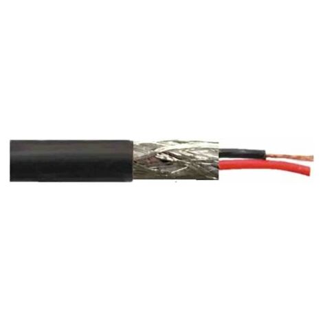 Câble audio 1 paire , 0,22 mm² Blindé Tresse de cuivre étamé, Multiconducteur, gaine Noir