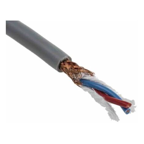 Câble audio 1 paire , 0,5 mm² Blindé, Multiconducteur, gaine Gris