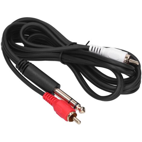 Câble audio 1,5 m avec connecteur jack 6,35 mm vers double RCA mâle plaqué or
