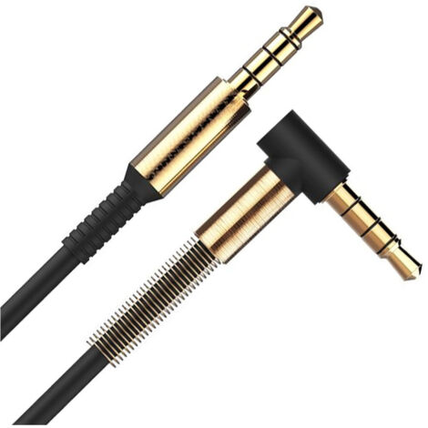 Cable Audio 1m 90° Angle L Jack 3.5mm Stereo Aux Iphone