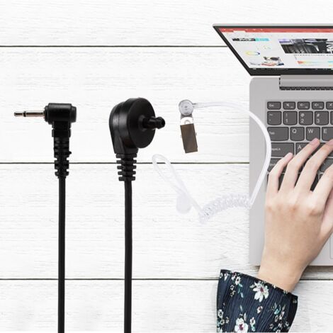 Câble audio 2,5 mm pour talkies-walkies avec tubes d'antenne, casque radio dissimulé.