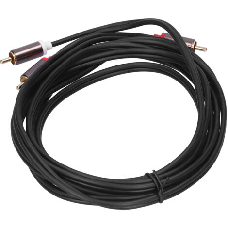 Câble Audio 2RCA Mâle Doré 3M pour Téléviseur, Ampli, Système Home Cinéma - Haute Fidélité