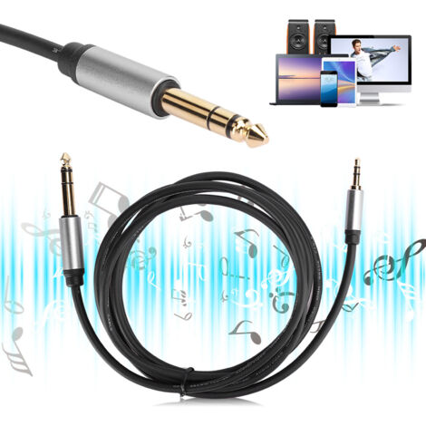 Câble audio 3,5 mm à 6,5 mm mâle-mâle, qualité HiFi, pour téléphone, 1,8 m