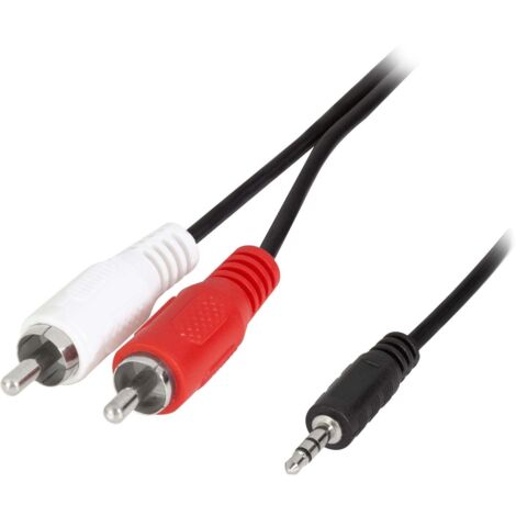 Cable audio 35 mm vers 2x rca 15 m noir