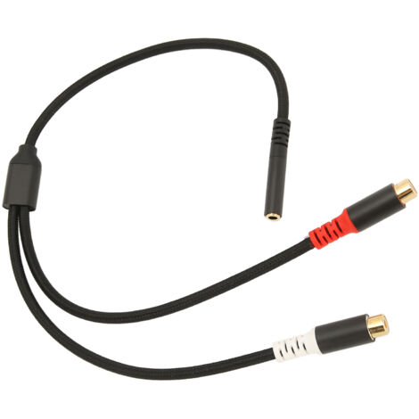 Câble Audio 3.5mm Jack Mâle vers 2 RCA Femelle, Doré 24K, Haute Qualité, pour Smartphone MP3 Tablette