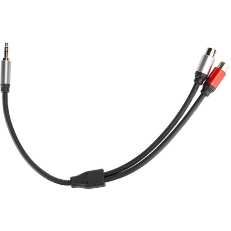 Câble audio 3.5mm mâle vers 2 RCA femelle pour subwoofer, connexion stéréo, 0.3m