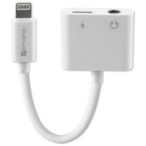 Câble audio 4smarts avec répartiteur de charge Lightning - Lightning + AUX 3,5 mm blanc/blanc 468673