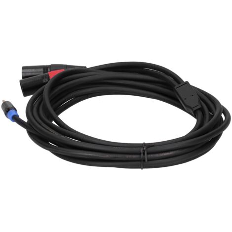 Câble audio 5 mètres mâle 3.5mm vers double XLR pour conversion stéréo