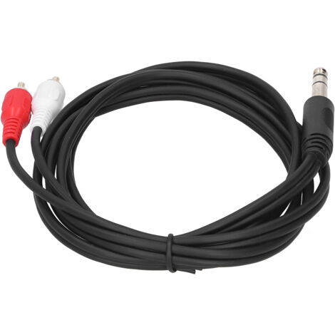 Câble audio 6.35mm Jack mâle vers 2 RCA mâle, 1.5m pour système stéréo et home cinéma